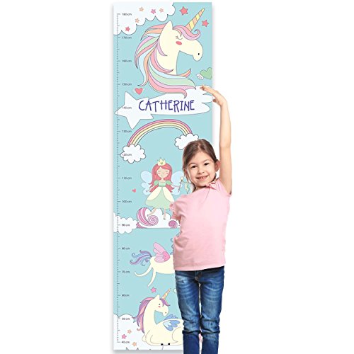 Personalised Unicorn Children's Height Chart for Kids Nursery Wall, or Bedroom - Unicorn Dreams