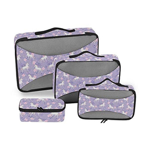 Unicorn Packing Cubes For Suitcases | 4 Set | Travel Luggage Organiser Packing Cubes 
