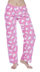 Women's Soft Fleece Full Length Unicorn Pyjama Trousers 