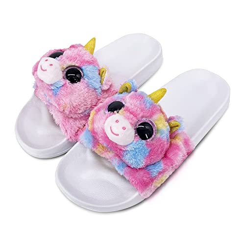 Fluffy Unicorn Girls Sliders 