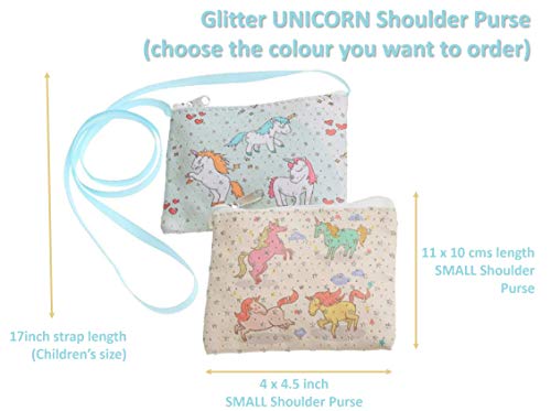 Magical Glitter Unicorn Small Shoulder Handbag For Girls And Women