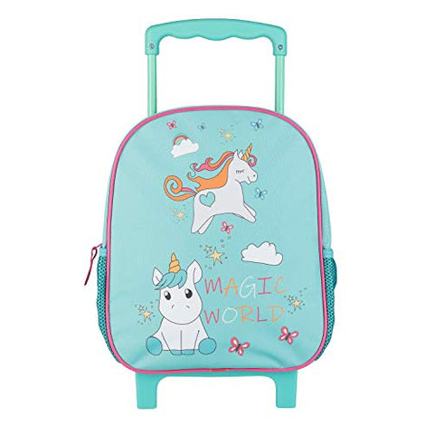 Magical Unicorn Backpack Suitcase | Turquoise | 31 x 27 x 10 cm | Kids 
