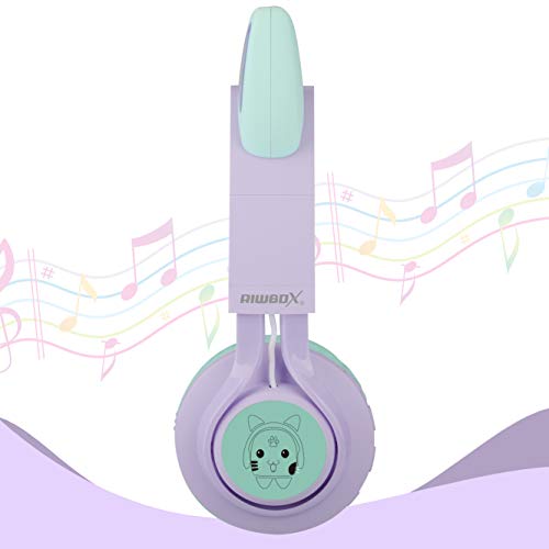 Kids Unicorn Headphones | Lilac & Mint Green | LED Light Up Ears
