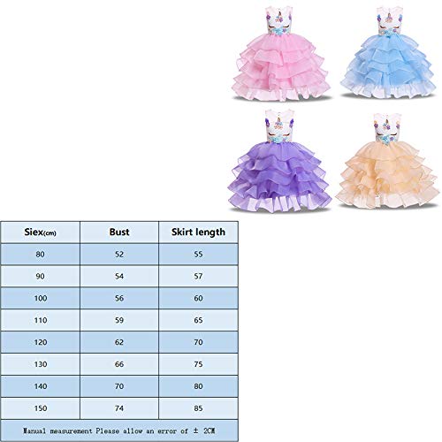 Unicorn Dress Princess Children's Girls Cosplay Costume Kids Skirt Pink