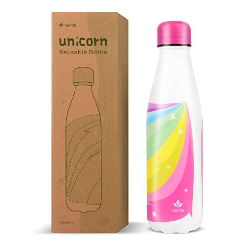 VERDE Stainless Steel Insulated & Reusable Water Bottle | Unicorn Colours | 500ml