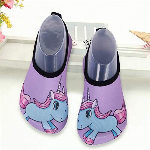 Children's kids lilac unicorn sports water shoes aqua socks