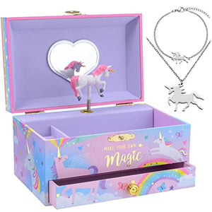 Unicorn Musical Jewellery Box With Drawer | Jewelkeeper | For Girls 