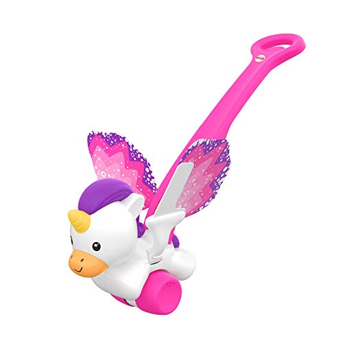 Pink Unicorn Push Along Walking Toy 