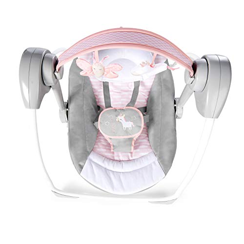 Ingenuity Comfort 2 Go Portable Swing - Flora The Unicorn, Pink Newborn Upwards Gift