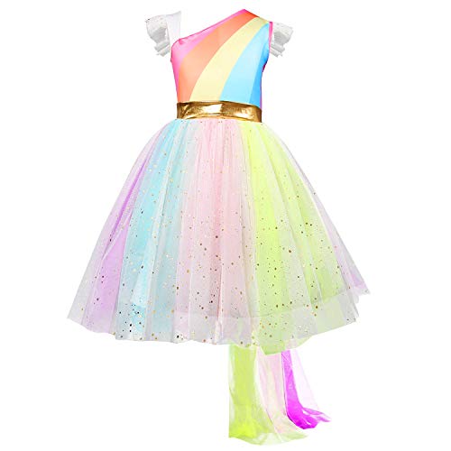 Girls Unicorn Dress With Headband Dressing Up Costume Outfit