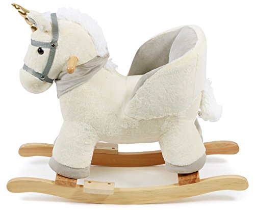 Unicorn Rocker | Grey & White Padded Rocking Horse 