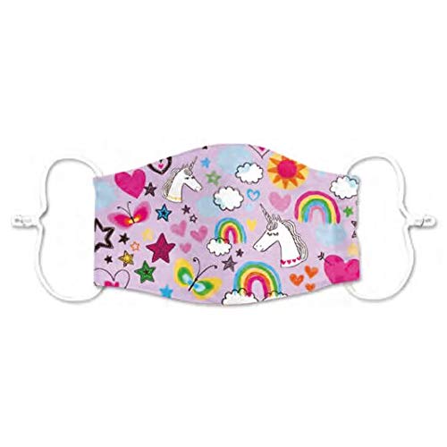 Unicorn, Rainbow & Stars 100% Cotton Multi Layered Reusable Kids Face Mask 