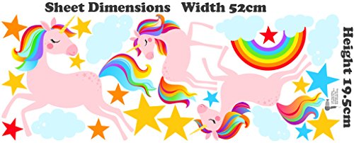 Always be Yourself - Rainbow, Unicorn & Stars - Girls Childrens Quote Wall Sticker Childrens Art Vinyl Decal Transfer - Designed by Rubybloom Designs