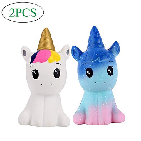 2 Pcs Squishy Unicorn Toys Scented | Stocking Filler 