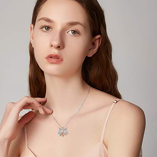 Beautiful Double Unicorn Necklace Silver & Rose Gold 