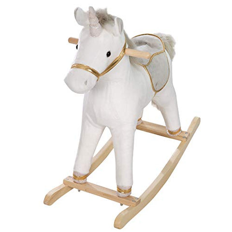 Grey & Gold Unicorn Rocking Horse | 63 x 31 x 73 cm | From 24 Months