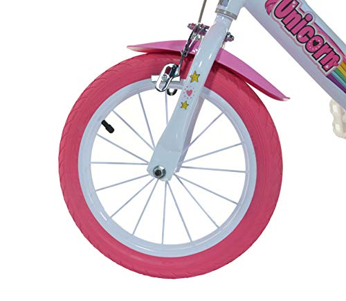 Cute Unicorn Kids Bike | White & Pink | Dino Bikes