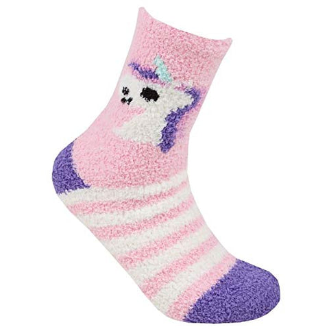 Ladies/Women's Unicorn Fleeced Socks Pastel 