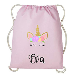 Personalised Unicorn PE/Swimming Bag - Pastel Pink