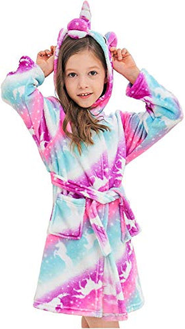 Girls Soft Unicorn Dressing Gown |  Pink, Purple, Turquoise 
