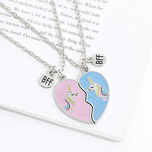 Heart Shaped Unicorn Necklace | Best Friends Pendant 
