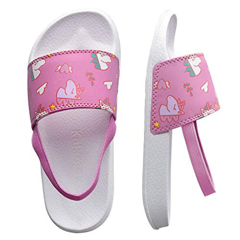 Kids Sliders | Open Toe Sandals | Beach Pool Shoes | Pink