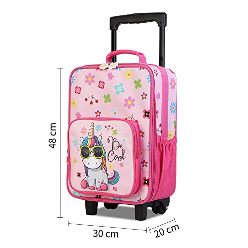 Pink Unicorn Suitcase | With 2 Wheels 