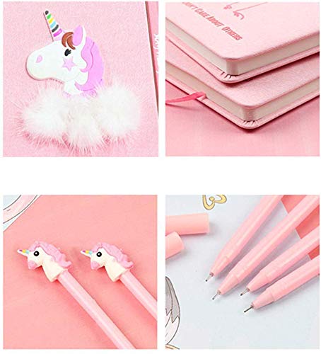 Unicorn Notebook Gel Pens Set - Journal Diary Stationery Set