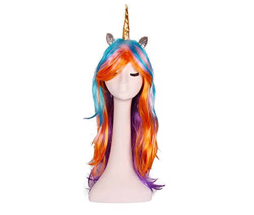 Unicorn wig band with gold horn