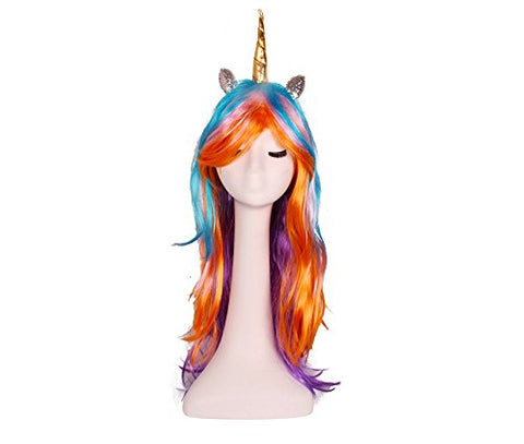 Unicorn wig band with gold horn