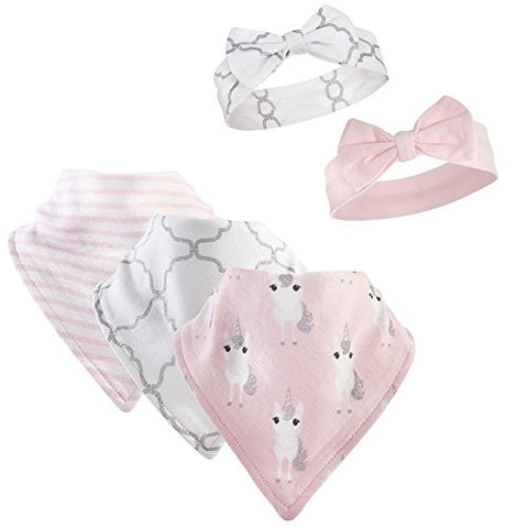 Unicorn Baby Bandanna Bib & Headband Set, 5 Piece, 0-9 Months