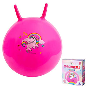 Pink Unicorn Space Hopper | Kids Animal Bouncer With Pump – All