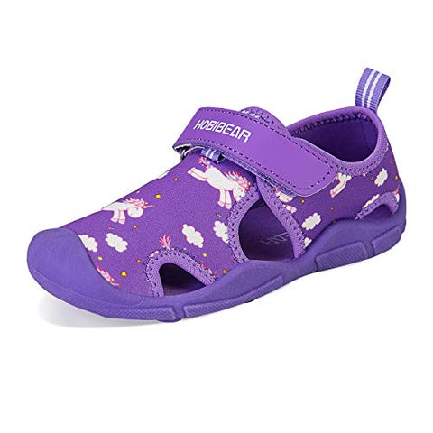 Kids Water Shoes | Closed Toe Aqua Sandal | Purple  