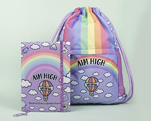 Rainbow Lilac Kids PE Kit Bag Swimming Bag