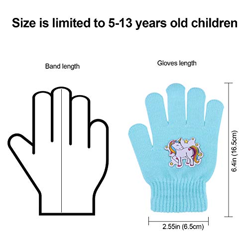 Colourful Kids Unicorn Gloves 6 Pairs 