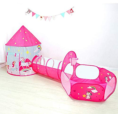 Kids Unicorn Play Tent & Play Tunnel | Pink