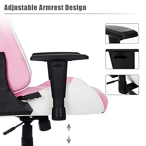 IntimaTe WM Heart Gaming Chair, Ergonomic Racing Chair,Adjustable High Back PC Gaming Chair with Arms and Back Support,Reclining Desk Chairs Office Chairs (pink)