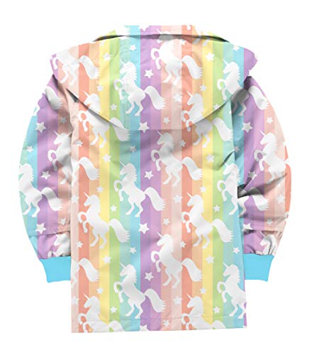 Rainbow Unicorn Waterproof Rain Jacket For Kids 