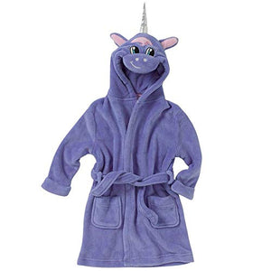 Cute Unicorn Bath Robe Dressing Gown | Fleece | Purple | Kids 