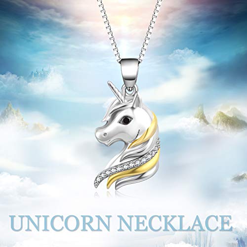 Silver & Gold Unicorn Pendant Necklace 