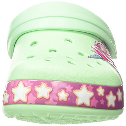 Crocs Unisex Kid's Children's FunLab Unicorn Band Clog, Mint Green, Purple