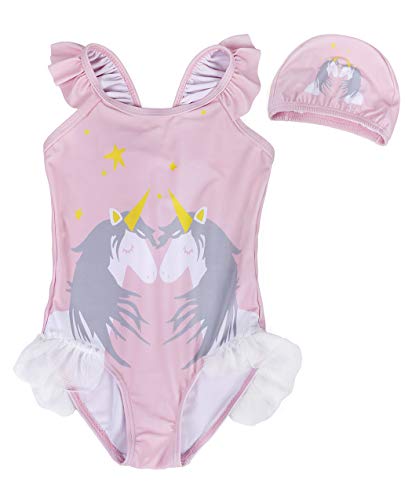 Pastel pink unicorn swimming costume