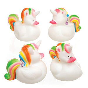 Rainbow Unicorn Rubber Ducks Bath Toy  (Pack of 4)