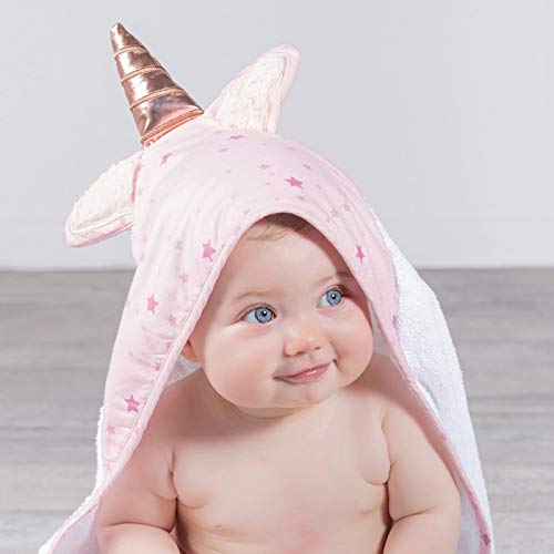 Babies Unicorn Hooded Towel White & Pink