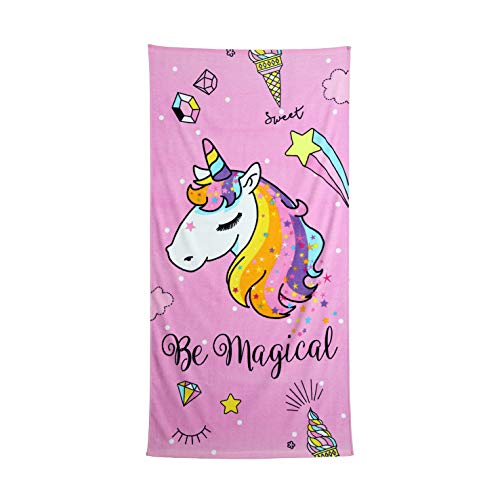 Magical Unicorn Beach Towel | Pink | 75 x 100cm