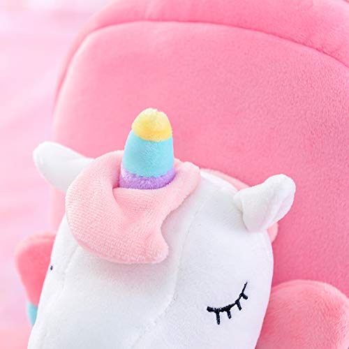 Unicorn Kids Mini Backpack- Pink Plush Fabric