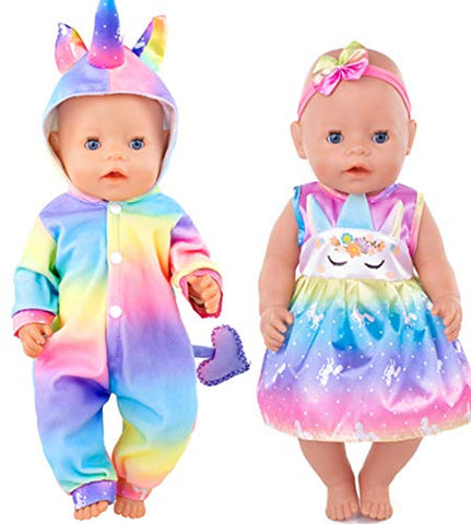 2 Outfits For Dolls | Unicorn Style | Rainbow Coloured 