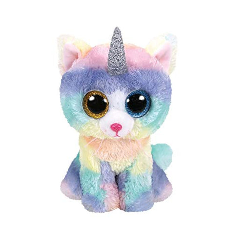 Heather The Unicorn Cat | TTy Beanie Baby Soft Toy | Multicoloured | 15cm |  ty36250