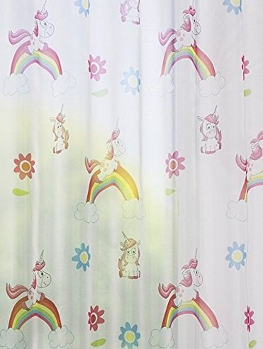 Unicorn, Flower, Rainbow Kids Curtain 