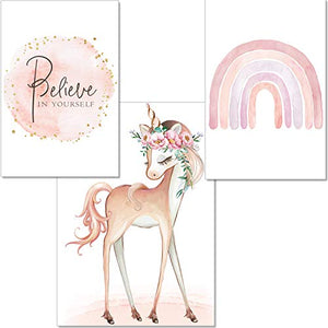 Unicorn Poster Children's Room | Set of 3 Pictures | Wall Art 